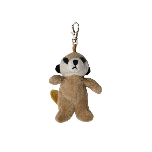yorkshire wildlife park meerkat bag clip softies small soft toy with beige coat 6 cm