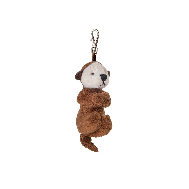 yorkshire wildlife park otter bag clip softies small soft toy with brown coat 6 cm