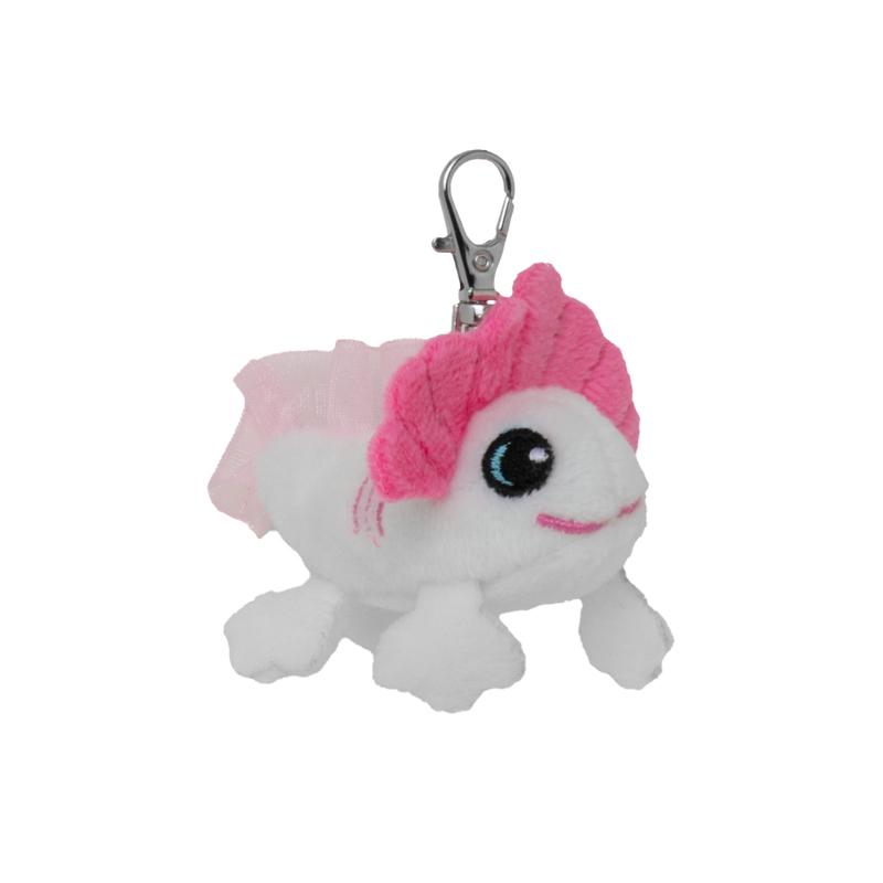 clip tiny soft toy pink axolotl with metal clip