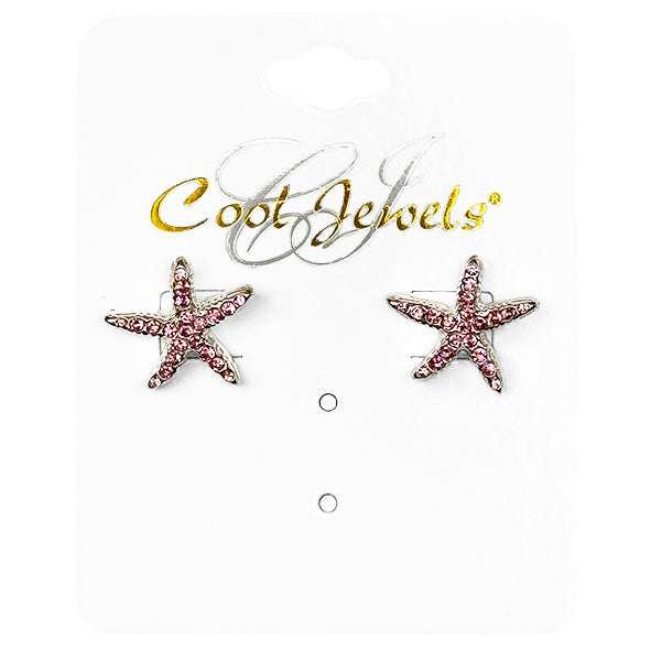 Cool Jewels Earrings Rhinestone Starfish
