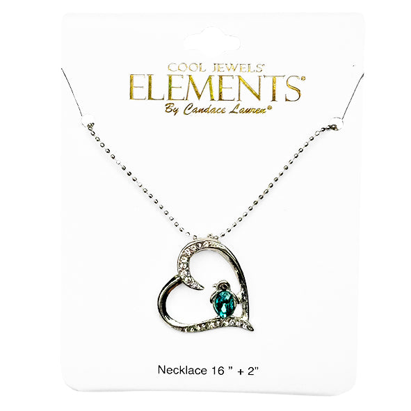 Cool Jewels Necklace Heart & Peguin Pendant