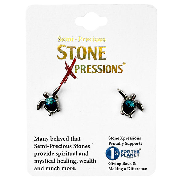 Cool Jewels - Crushed Stone Turtle - Blue