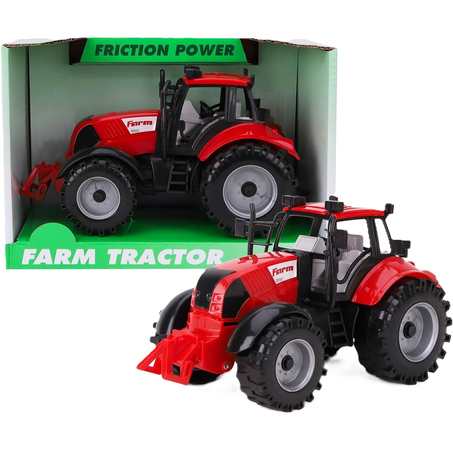 Farm Tractor Friction with Opening Hood - Red