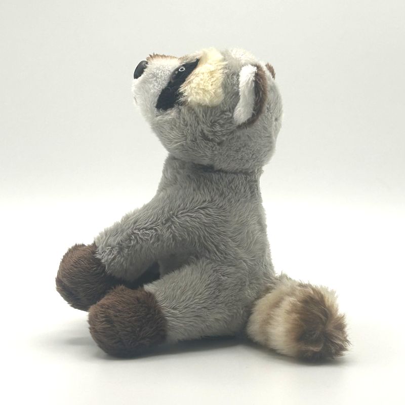 yorkshire wildlife park racoon small soft toy side view grey coat and black eyes 15 cm