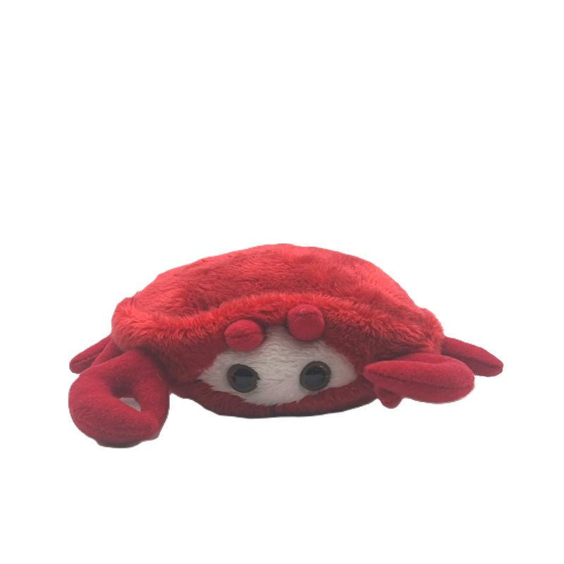 crab small soft toy 15cm with red and white plush on a white background