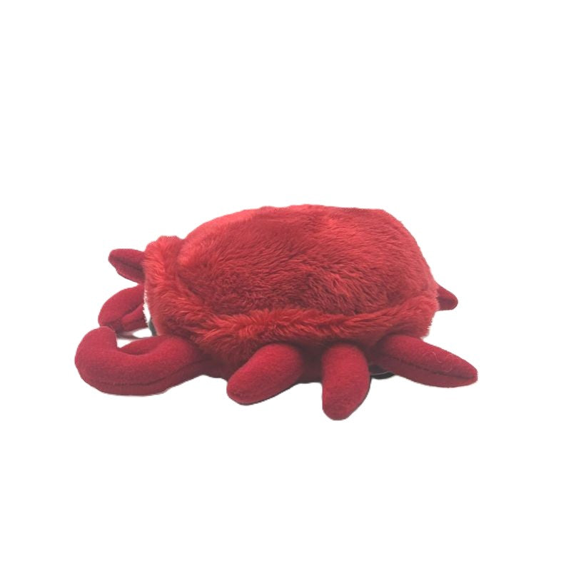 crab small soft toy 15cm with red and white plush on a white background