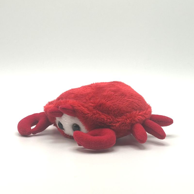 yorkshire wildlife park crab small soft toy angle view red coat 15 cm