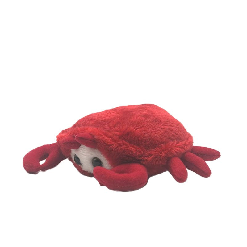 crab small soft toy 15cm with red and white plush on a white background
