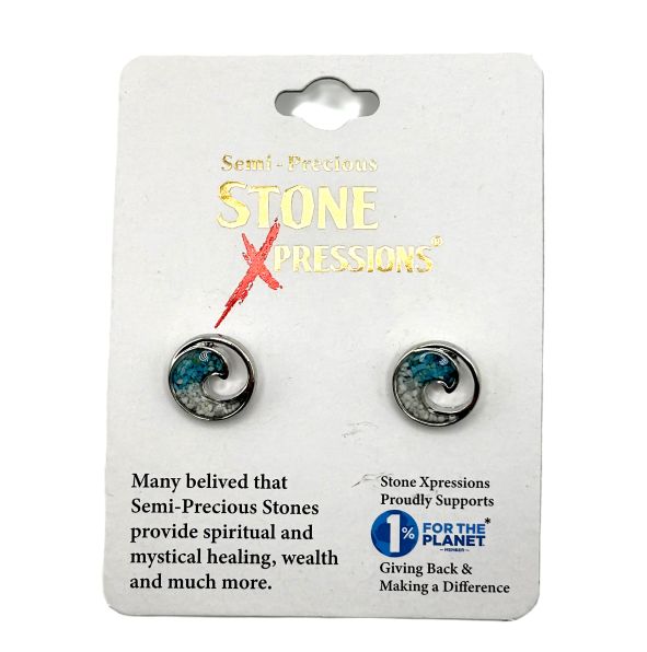 Cool Jewels Earrings Crushed Stone Wave - Silver