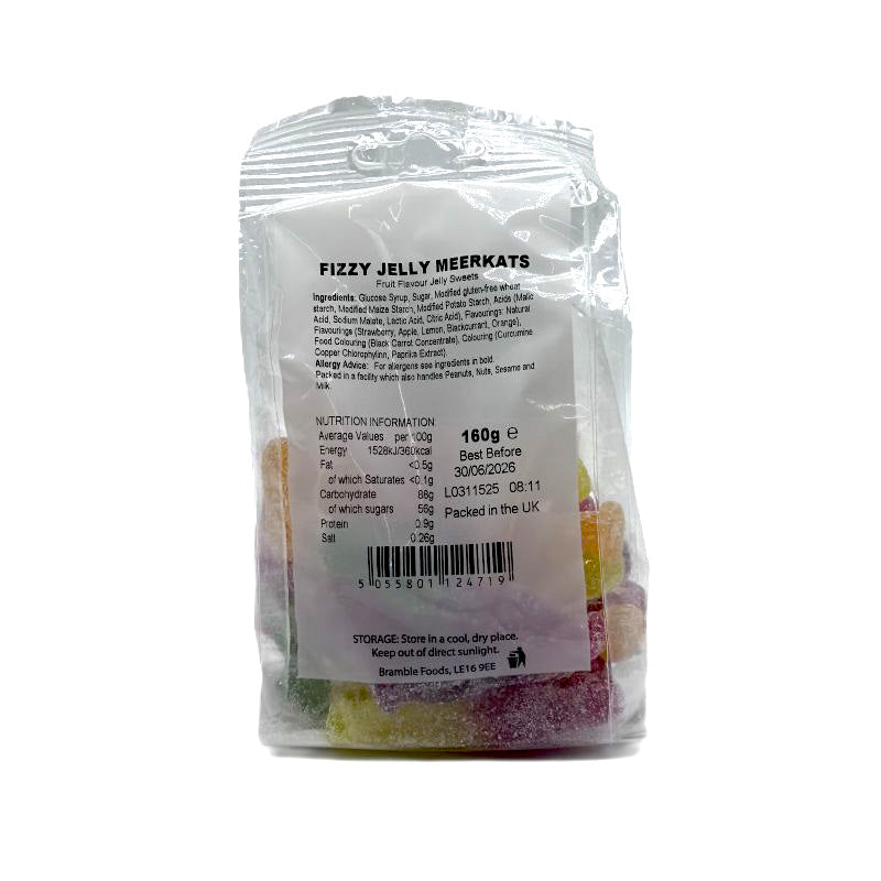 yorkshire wildlife park fizzy jelly meerkats sweets back of the packet with ingredients