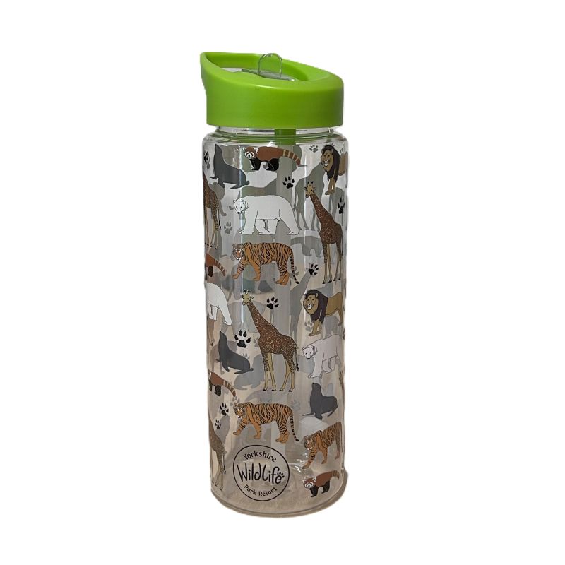 yorkshire wildlife park animal drinking bottle with zoo animals with a green green screw top