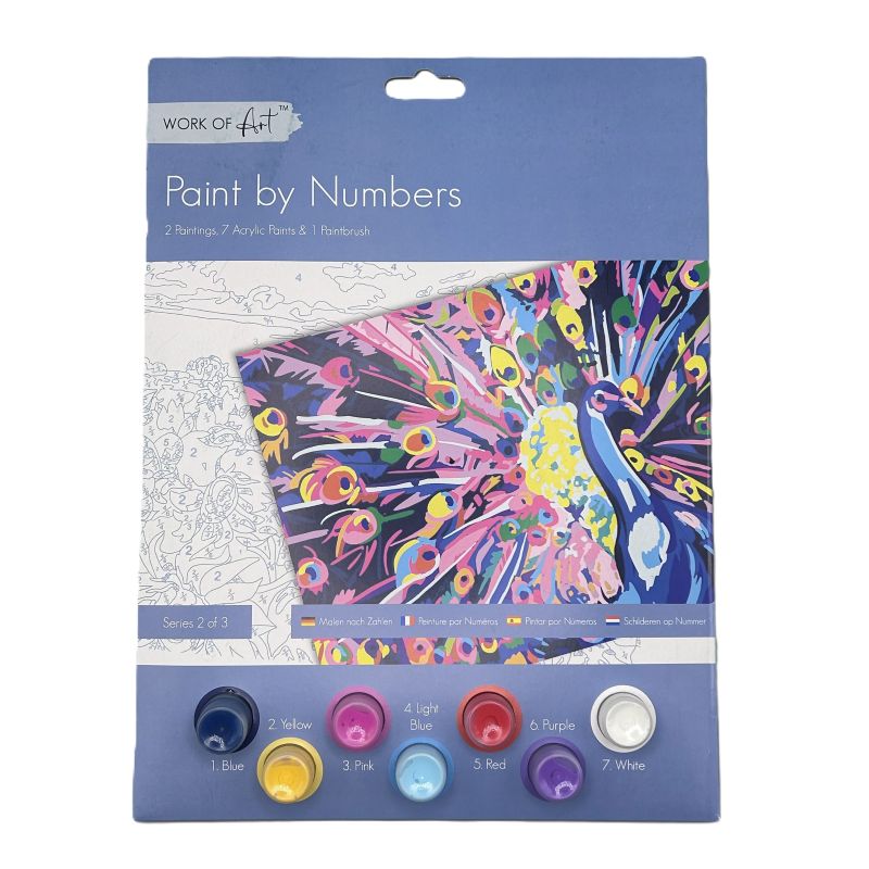 Paint by Numbers Peacock & Sunflowers - A4