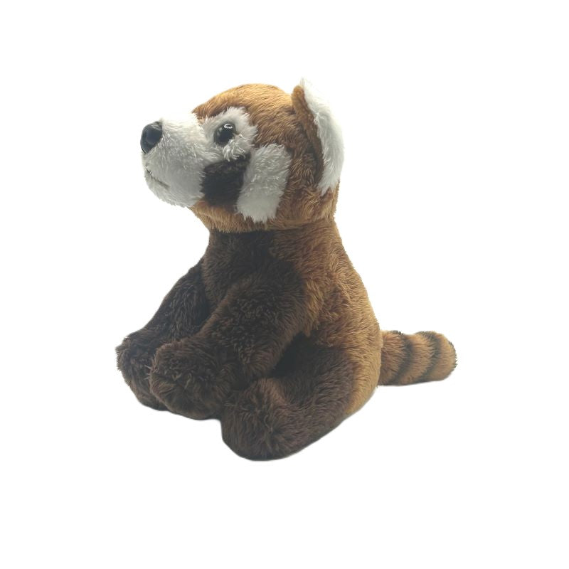red panda small soft toy 15cm with dark brown light brown and white plush on a white background