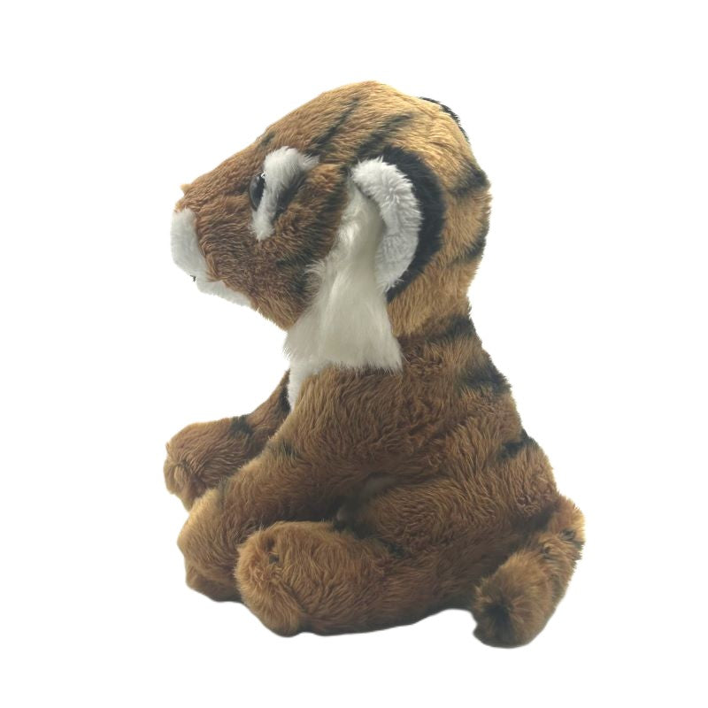tiger small soft toy 15cm with orange and white plush on a white background
