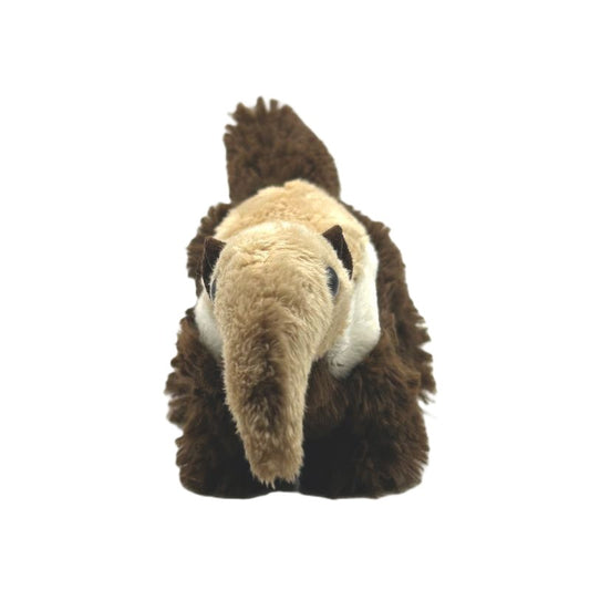 anteater small soft toy 15cm with brown beige and white plush on a white background