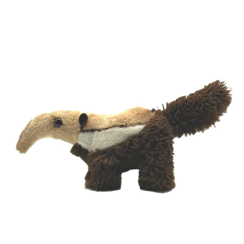 anteater small soft toy 15cm with brown beige and white plush on a white background