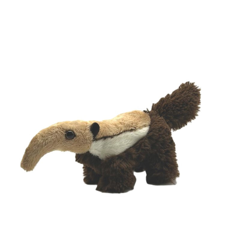 anteater small soft toy 15cm with brown beige and white plush on a white background