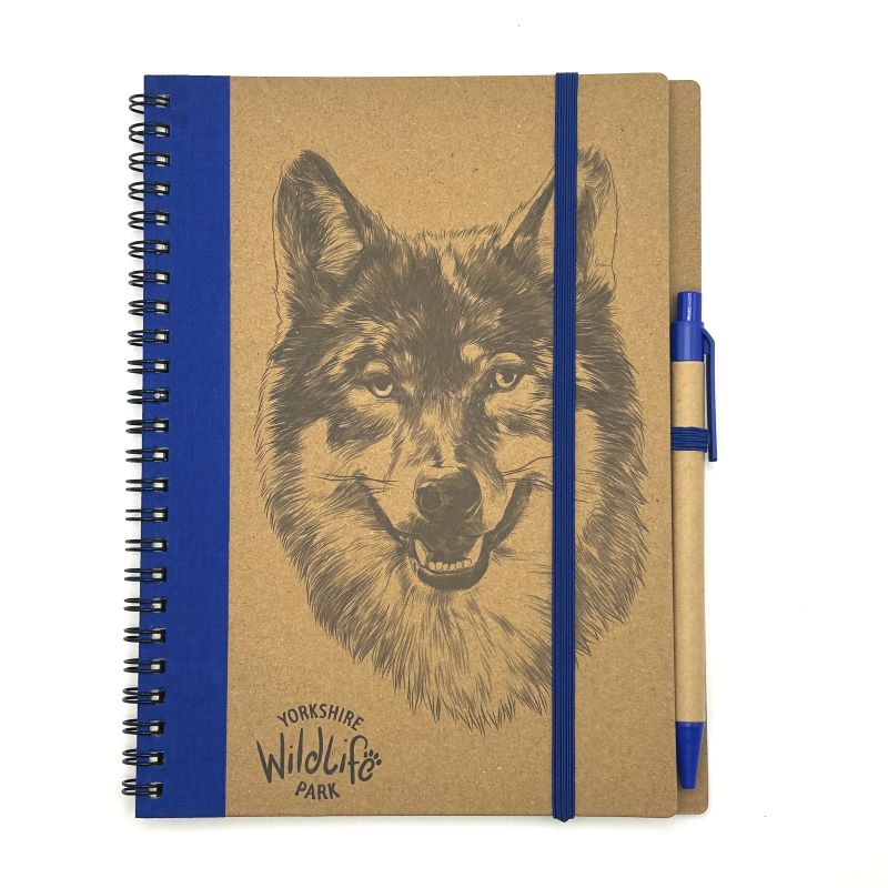 yorkshire wildlife park wolf eco ring notebook with eco pen and elastic a5