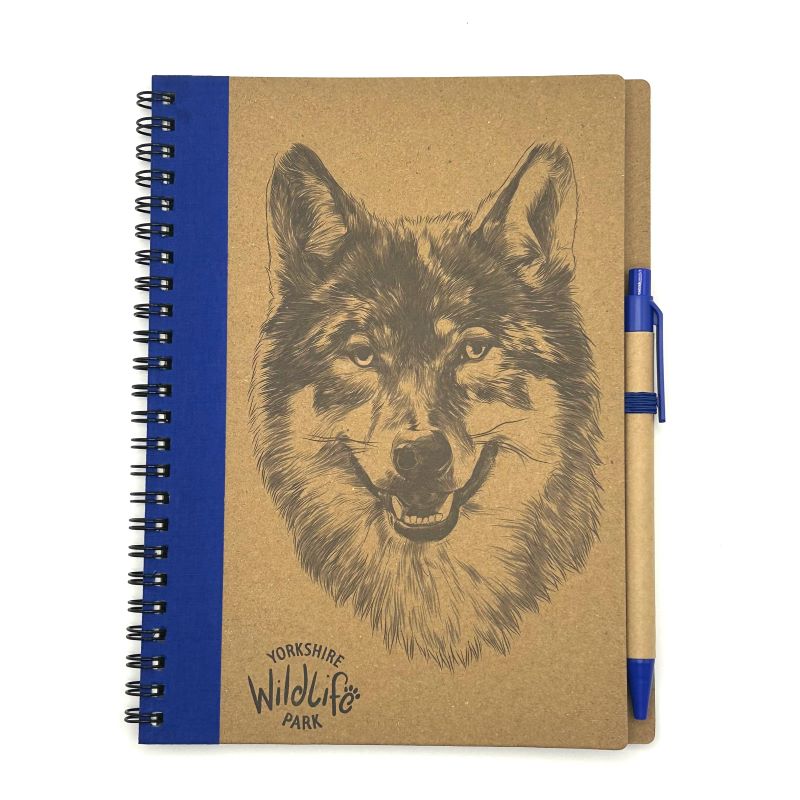 yorkshire wildlife park wolf eco ring notebook with eco pen and elastic a5