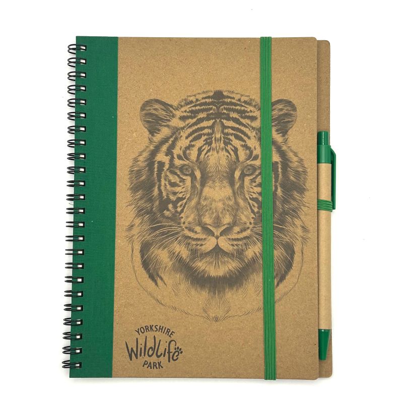yorkshire wildlife park lion eco ring notebook with eco pen and elastic a5