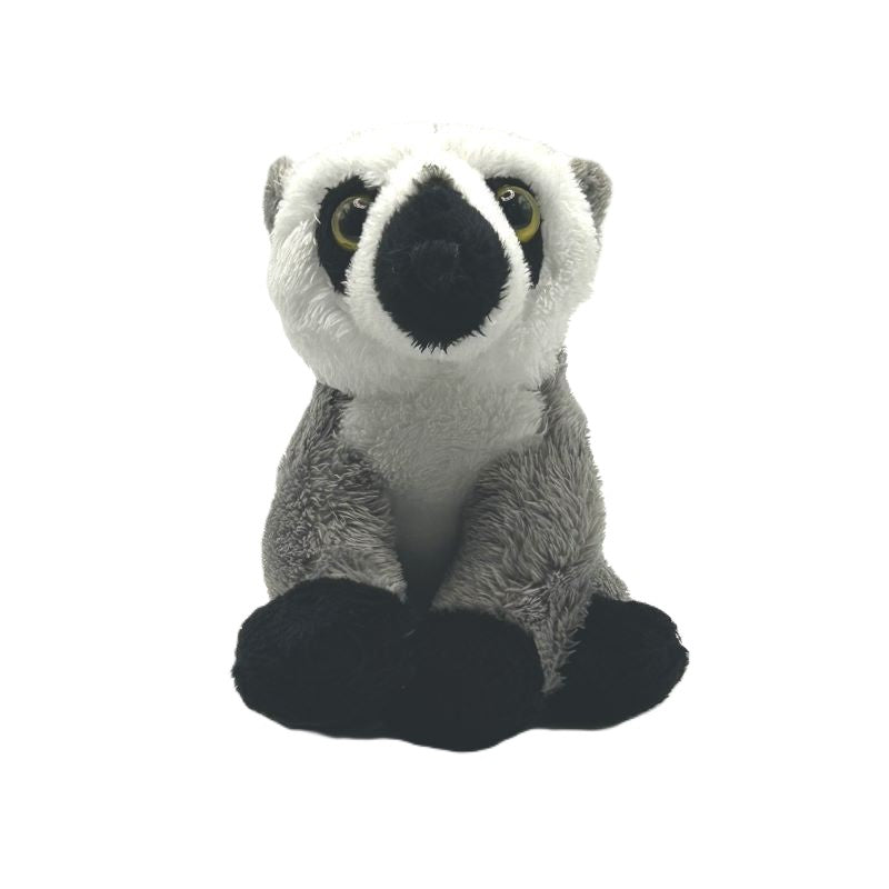 yorkshire wildlife park lemur keyring soft toy grey white coat ringed tail metal keyring 10cm