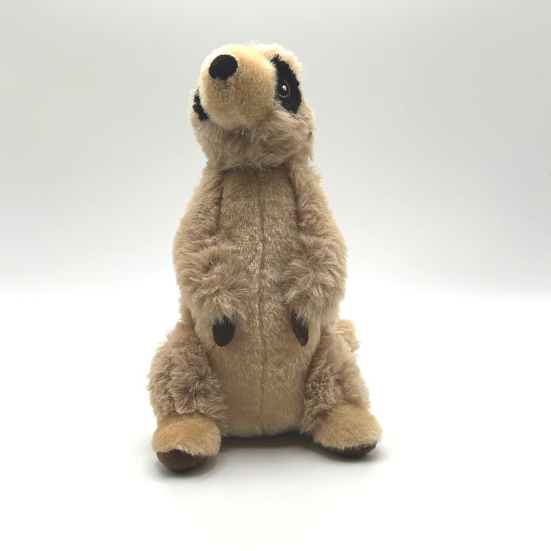 yorkshire wildlife park meerkat eco medium soft toy front view beige coat 20cm