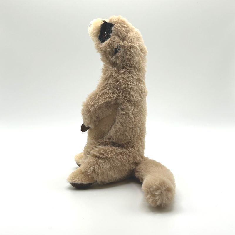 yorkshire wildlife park meerkat eco medium soft toy front view beige coat 20cm
