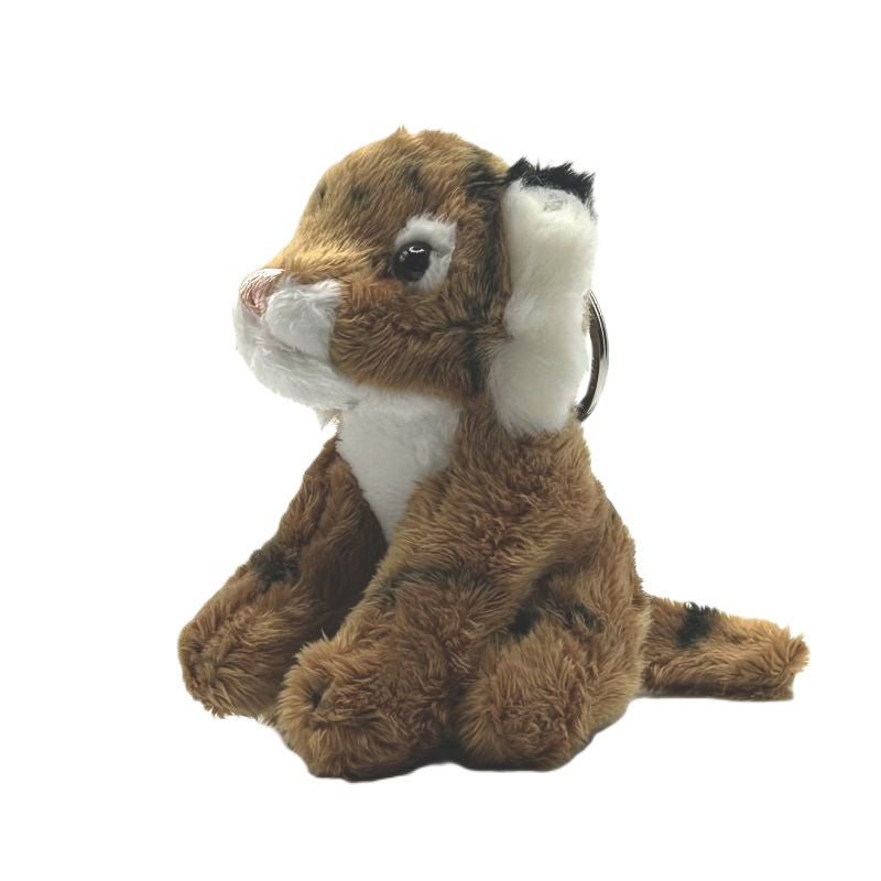 yorkshire wildlife park tiger keyring soft toy orange coat black stripes metal keyring 10cm