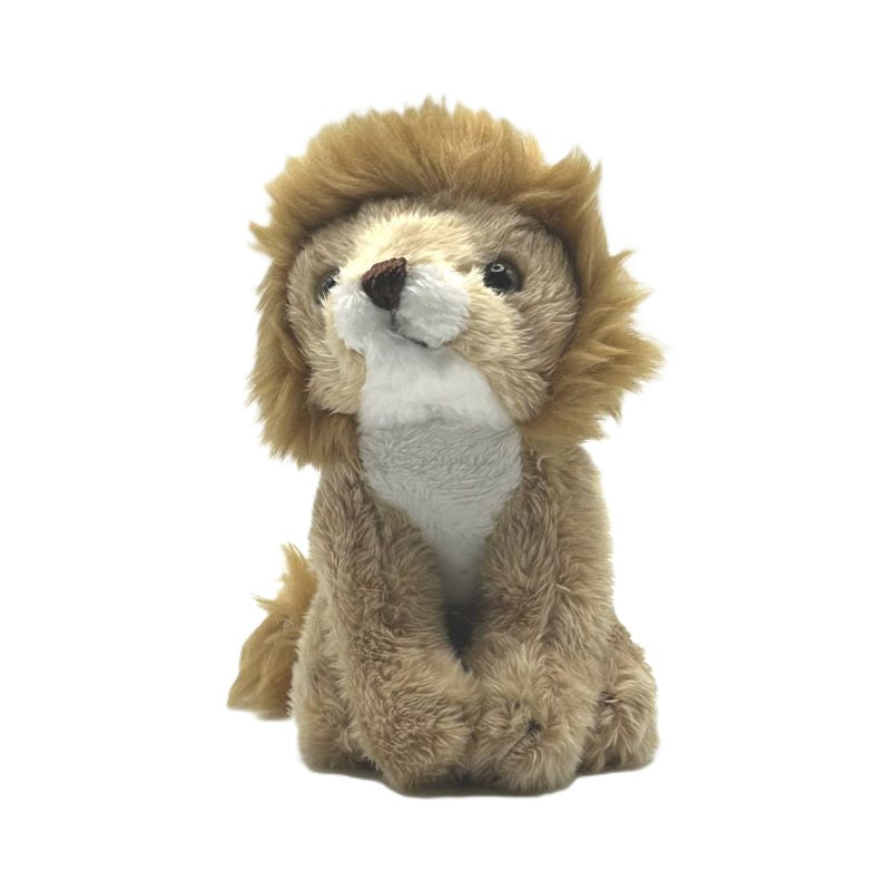yorkshire wildlife park lion keyring soft toy beige coat brown mane metal keyring 10cm