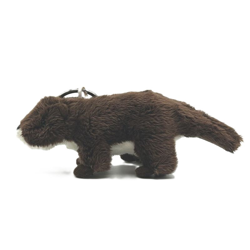 yorkshire wildlife park otter keyring soft toy brown beige coat metal keyring 10cm