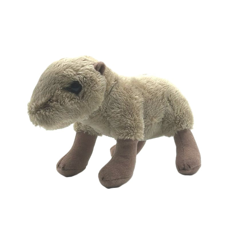 capybara small soft toy 15cm with beige plush on a white background
