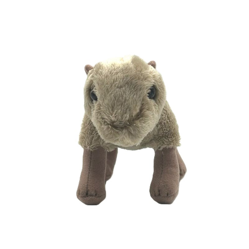 capybara small soft toy 15cm with beige plush on a white background