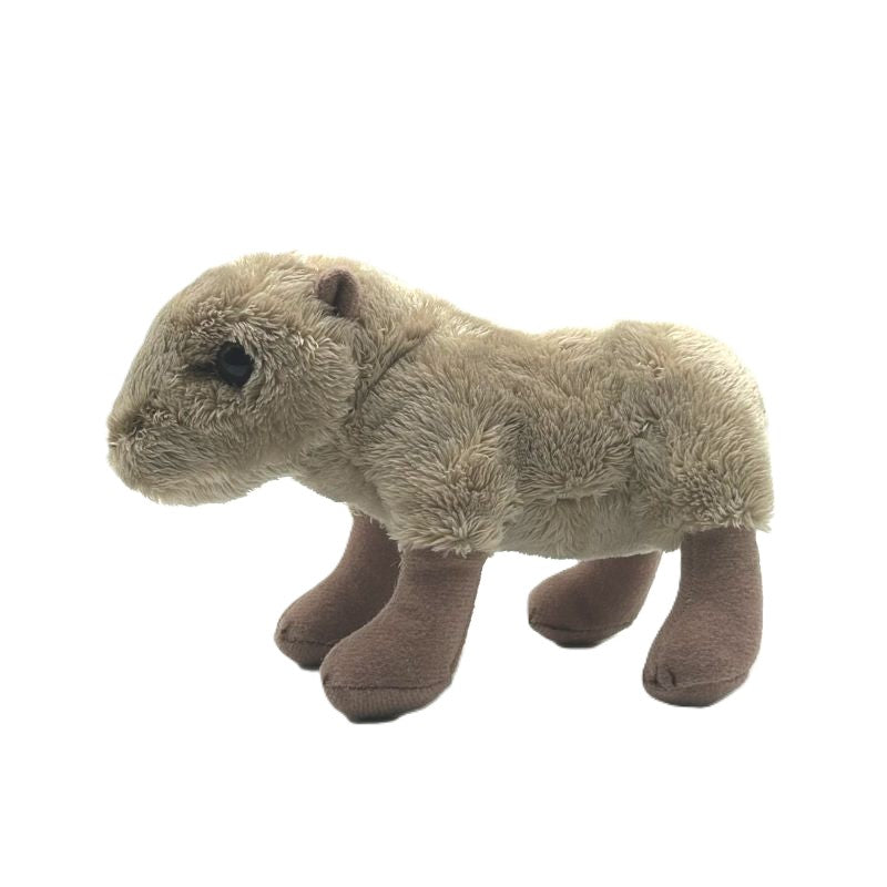 capybara small soft toy 15cm with beige plush on a white background