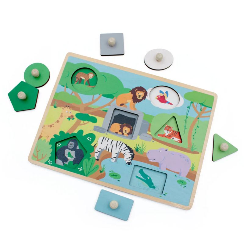 Safari Peek-a-boo Peg Puzzle