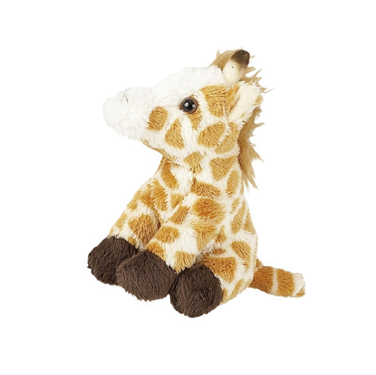 Plush giraffe toy keyring on a white background