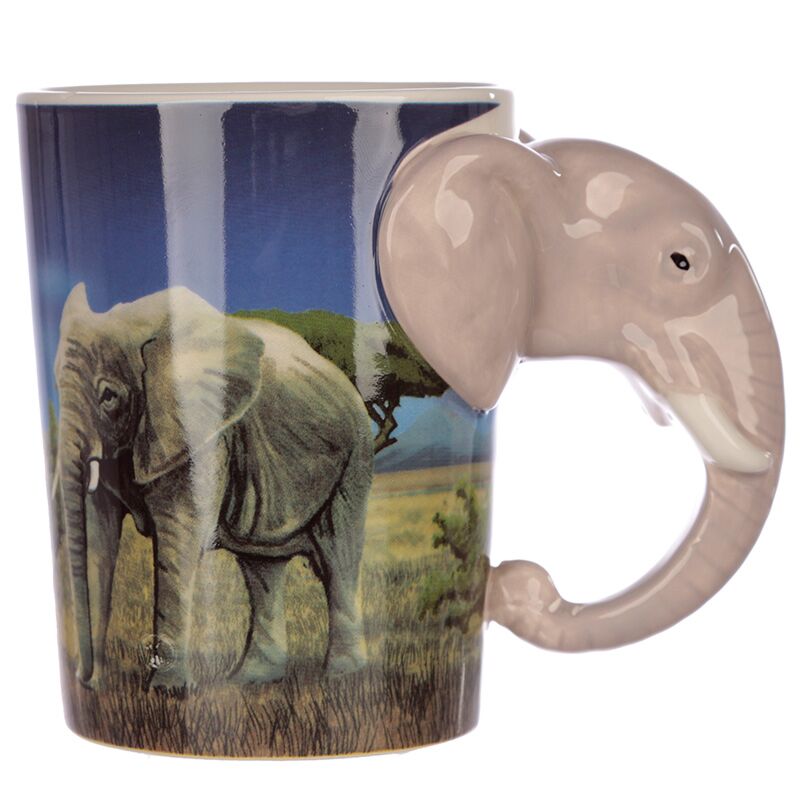 Elephant Shaped Handle Mug