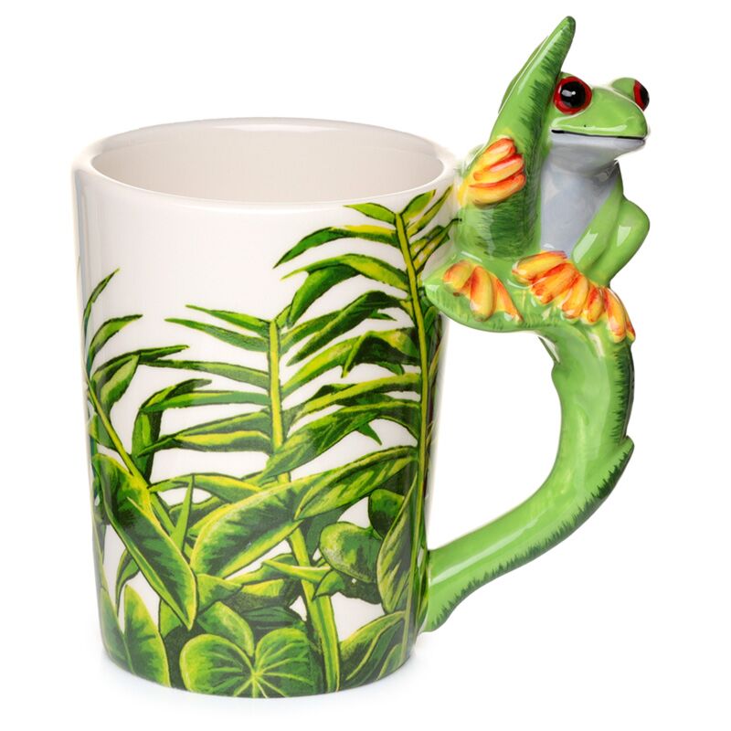 Tree Frog Shaped Handle Mug