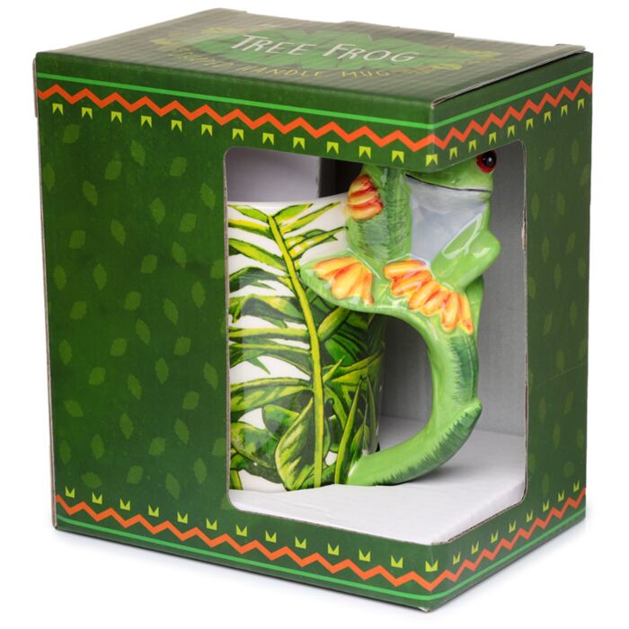 Tree Frog Shaped Handle Mug