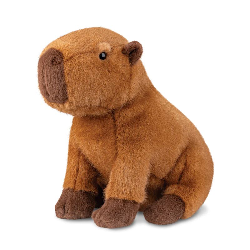 Plush toy capybara on a white background