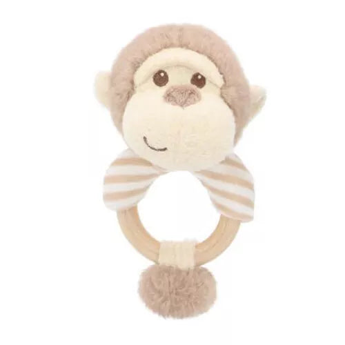 Keeleco Baby Marcel Monkey Ring Rattle - 14cm