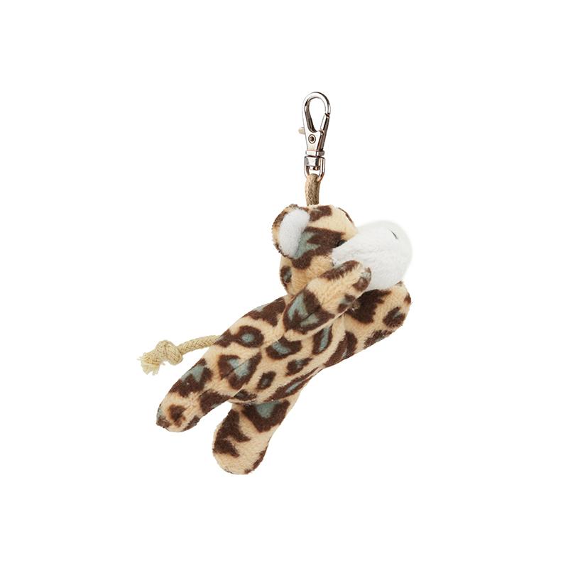 yorkshire wildlife park leopard bag clip softies soft toy with beige coat with spots 6 cm