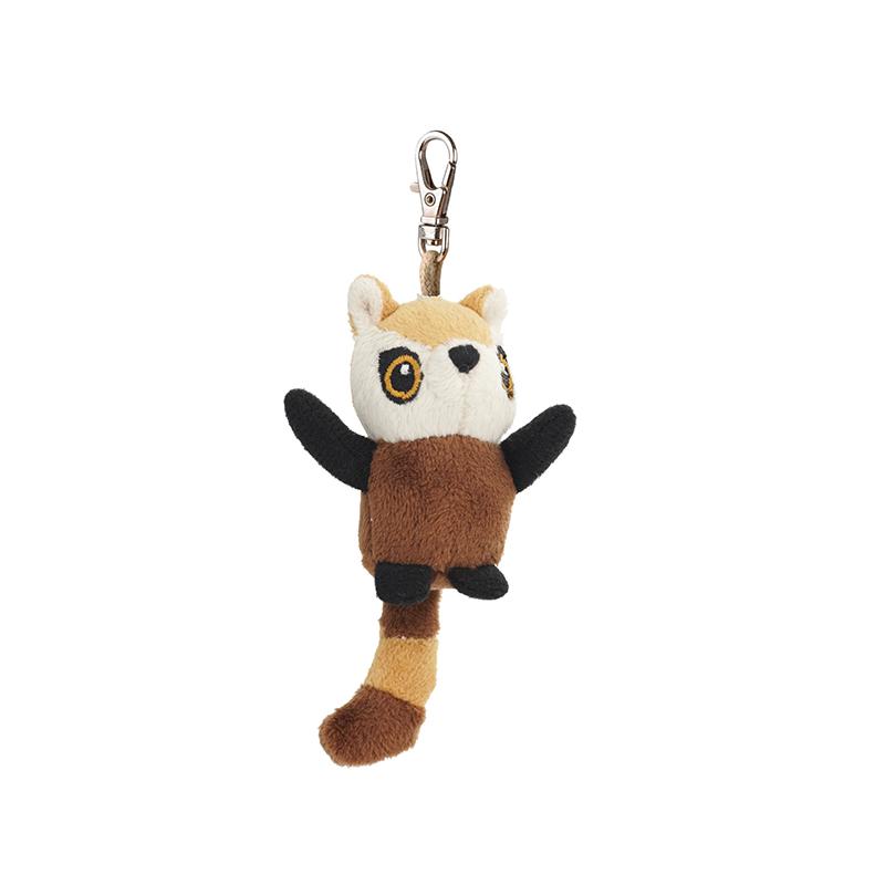 yorkshire wildlife park red panda bag clip softies small soft toy with brown coat and striped tail 6 cm
