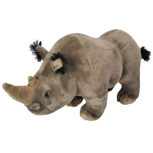 Plush rhino large soft toy on a white background