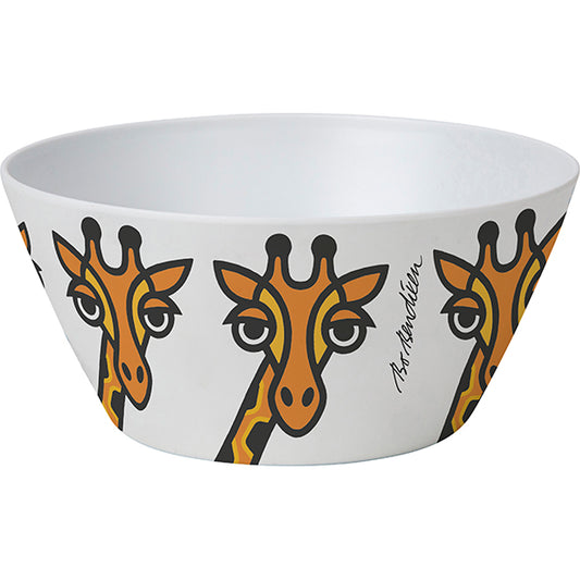 White bowl with giraffe design pattern on a white background