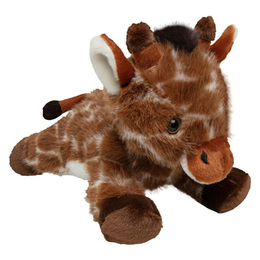Plush giraffe toy on a white background