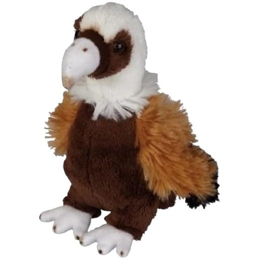 Plush toy resembling a vulture on a white background