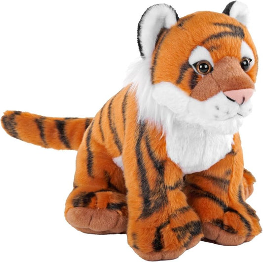 Plush tiger large soft toy on a white background
