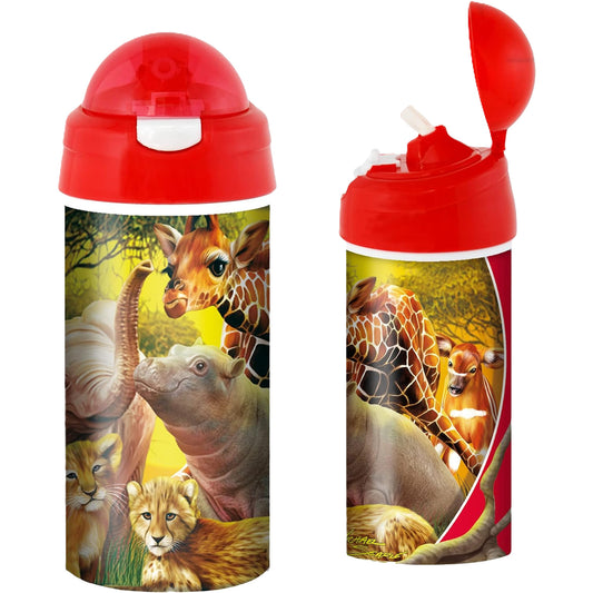 Drinking Bottle - Wild Animal Babies - 3D - 600ml