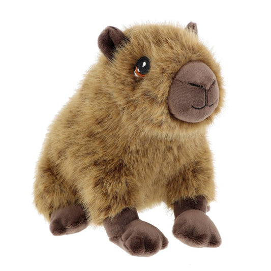 Plush toy capybara on a white background
