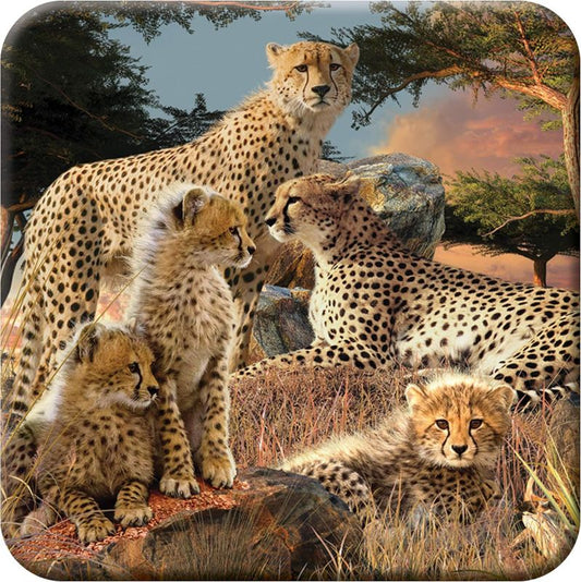 Cork Coaster - Cheetah Clan  - 3D